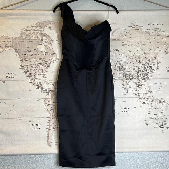 HOUSE OF CB 'Raphaella' Black Stretch Satin Corset Dress NWOT - Picture 11 of 13